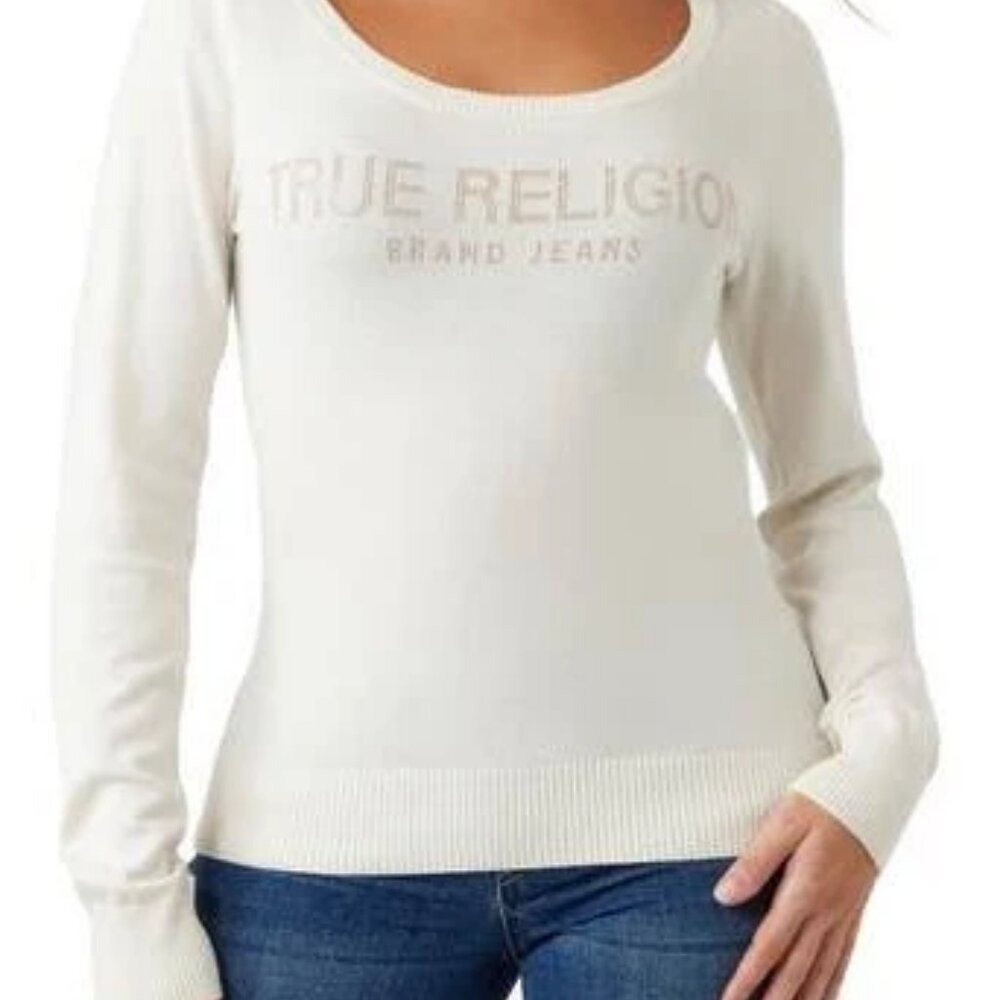 TRUE RELIGION CRYSTAL LOGO SWEATER
